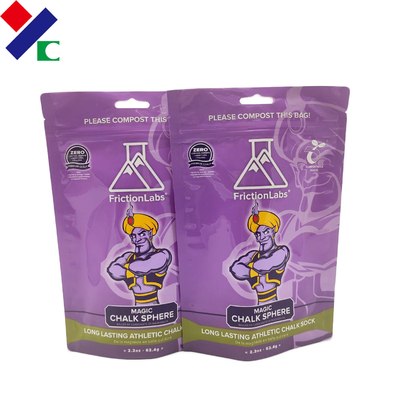 40 Microns Stand Up Zipper Pouch Bags , Compostable Plastic Food Bags With 