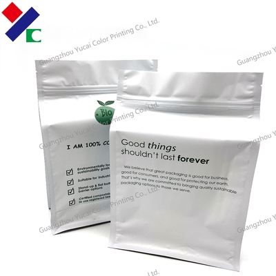 Biodegradable Empty Tea Matt Food Packaging Pouch Zip Lock Bag
