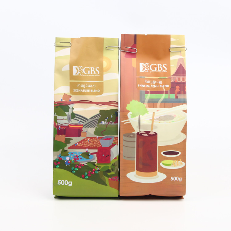 250g Kraft Zipper Pouch Gusset Bags / Reusable Stand Up  Bags For Coffee Packaging