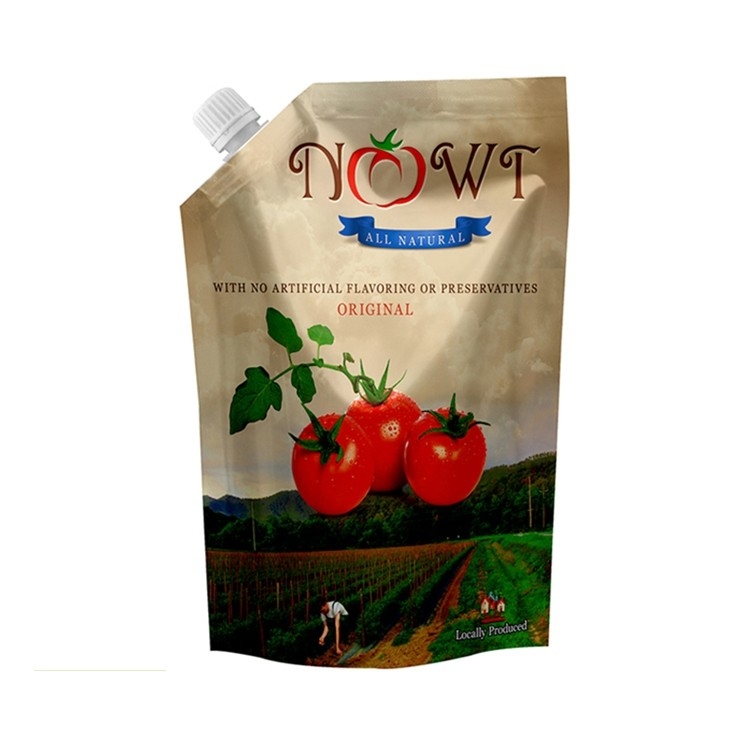 Liquid Kraft Paper Spout Pouch Packaging Custom Printed 1000ML Eco Friendly