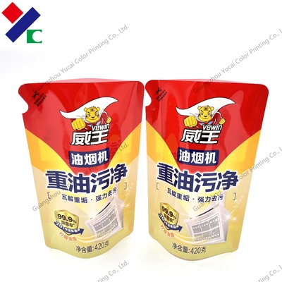 CMYK Túi có dây kéo đứng lên có vòi đựng bột giặt 420g